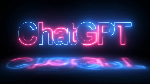 Neon Chat Gpt Text Animation Modern Spinning Chatt Gpt Ikon — Stockfoto