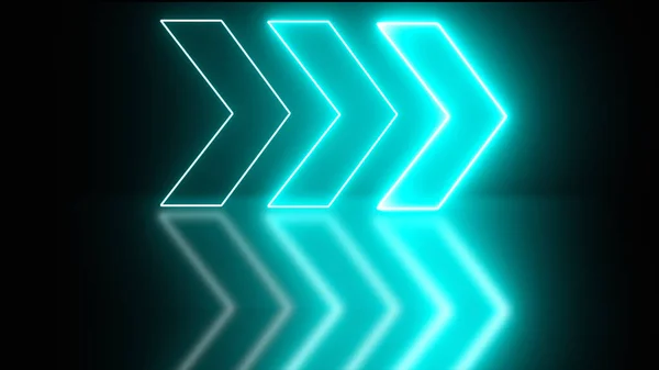 Gloeiende Neon Pijl Pijl Neon Stijl Concept Van Neon Pijl — Stockfoto