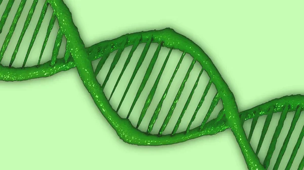 Dna Double Helix Spiral Molecule Structure Isolated Green Background Illustration — Stock Photo, Image