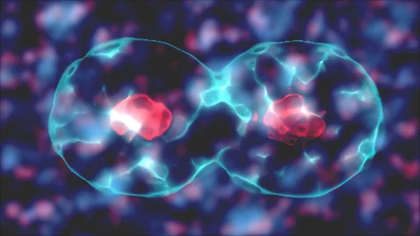 Division Cellulaire Cellules Sous Microscope Concept Biologie Thérapie Cellulaire Illustration — Photo