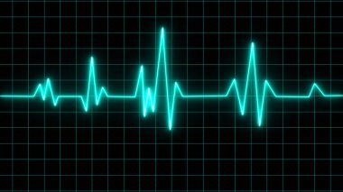 Elektrokardiyogram nabız hızı grafiği, kalp atışı, EKG, EKG yorumlaması, yaşam belirtisi, yaşam çizgisi, sağlık sembolü..