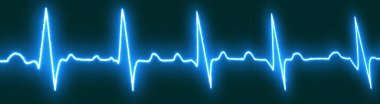 Katı mavi neon kalp atış çizgisi simgesi mavi şebekeye izole edildi. Kalp atışı, nabız izi, EKG veya Sağlık ve Tıbbi Analiz için EKG kardiyo sembolü. vektör illüstrasyonu