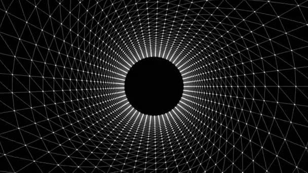 Черная Дыра Геометрическая Форма Черной Дыры Дизайн Линии Редактируемые Штрихи — стоковое видео
