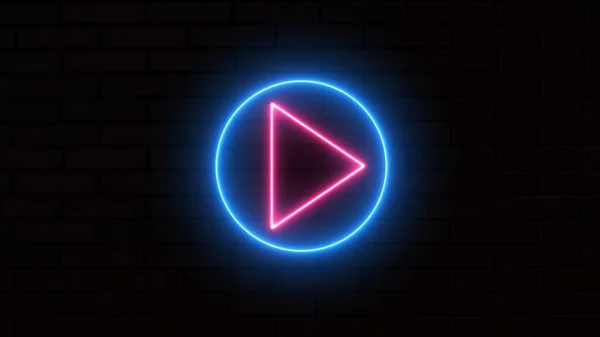 Neon Sound Pause Play Arrow Button Symbol Icon Music Arrow — Stock Photo, Image