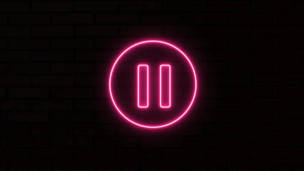 Purple neon sound play arrow button symbol icon. Music arrow button symbol. neon arrow sign