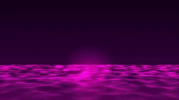 Abstract Hi-Tech purple dot and particle wave animated background video. Futuristic dot-wave animation background. 3D animation 4k video