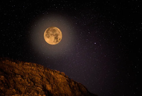 Mond Nachthimmel Bild Hoher Auflösung Heller Mondsatellit — Stockfoto