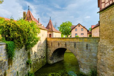 Rothenburg ob der Taubero Eski şehir sokakları ve mimarisi