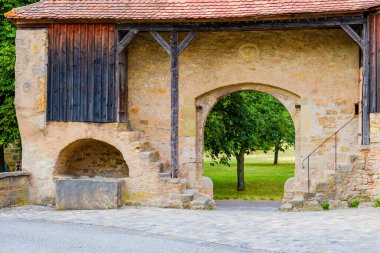 Rothenburg ob der Taubero Eski şehir sokakları ve mimarisi