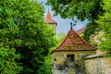 Rothenburg ob der Taubero Eski şehir sokakları ve mimarisi