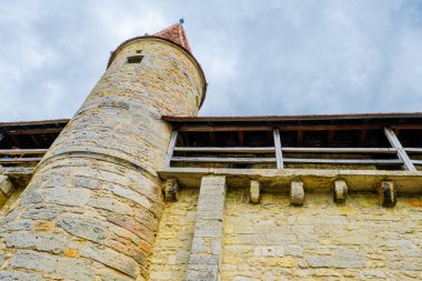 Rothenburg ob der Taubero Eski şehir sokakları ve mimarisi