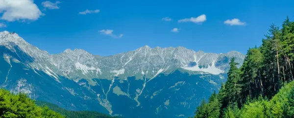 Montañas Dolomita Los Alpes Con Nubes Niebla Paisaje — Foto de Stock