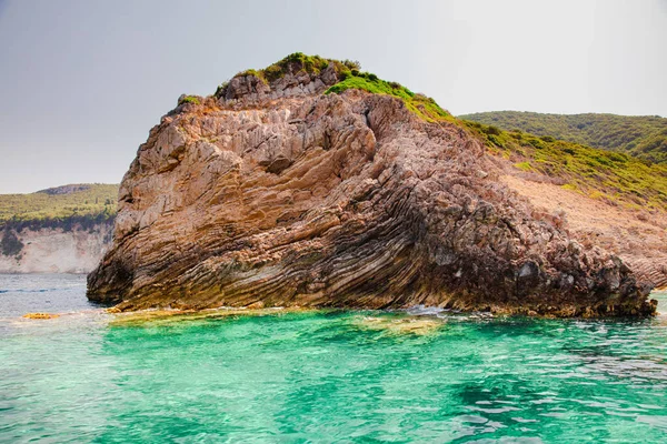 Beautiful Sea Landscape View Coastline Rocks Beaches Corfu Island Greece — Stock Photo, Image