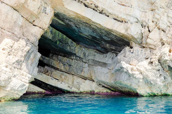 Vackert Havslandskap Utsikt Över Kusten Med Klippor Och Stränder Korfu — Stockfoto