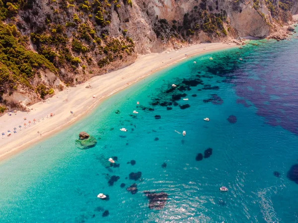 Beautiful Sea Landscape View Coastline Rocks Beaches Corfu Island Greece — Stock Photo, Image