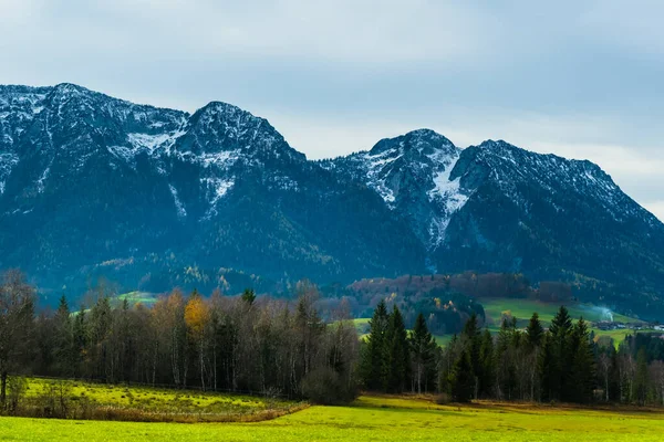 Alpes Austríacos Prados Verdes Cabañas Alpinas Montañas — Foto de Stock