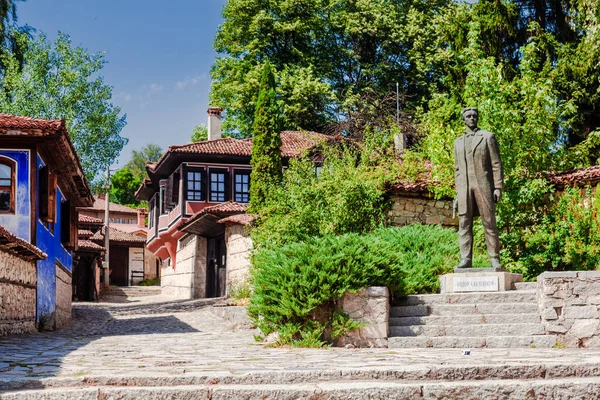 Cobblestone Utcák Régi Házak Történelmi Város Koprivshtitsa Bulgária — Stock Fotó