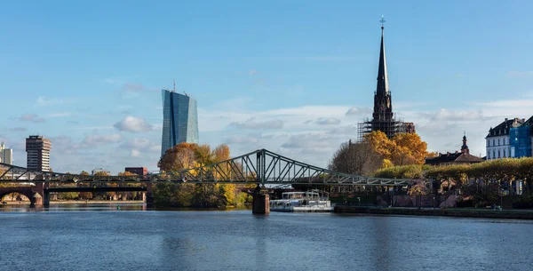 Frankfurt Rhein River Wonderful Bridges — Stock Photo, Image