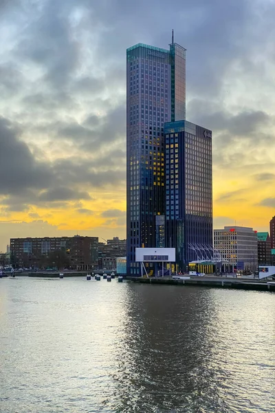 Ciudad Roterdam Holanda Capital Arquitectónica Con Puerto Puente Erasmus Rotterdam —  Fotos de Stock