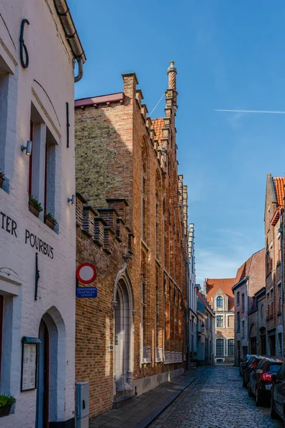 Bruges Città Dell Acqua Belgio Con Case Storiche Famoso Canale — Foto Stock
