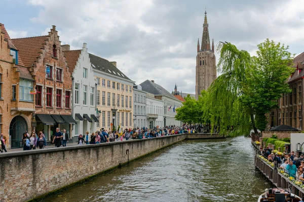 stock image Bruges, the water town in Belgium with historical houses and famous canal