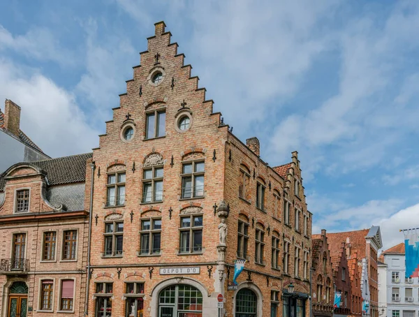 Bruges Belçika Tarihi Evleri Ünlü Kanalı Olan Bir Kasabası — Stok fotoğraf