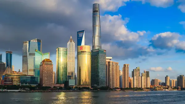 Shanghai China City Skyline Huangpu River View — Stock Photo, Image