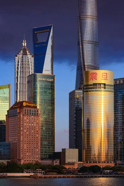 Xangai China Skyline Cidade Vista Rio Huangpu — Fotografia de Stock