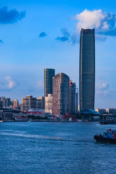 Shanghai China Stad Skyline Huangpu River Uitzicht — Stockfoto