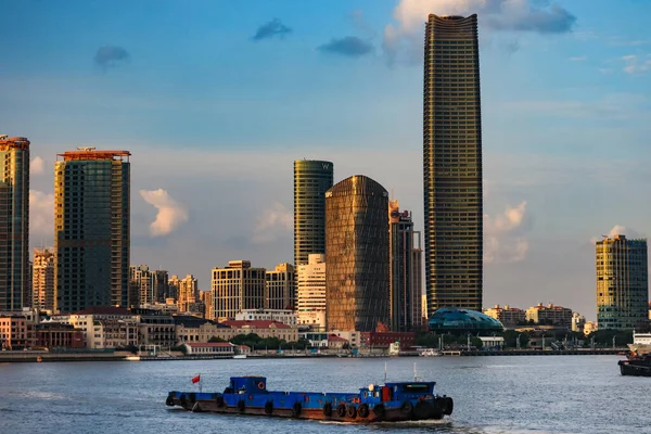 stock image Shanghai, China city skyline on the Huangpu River view