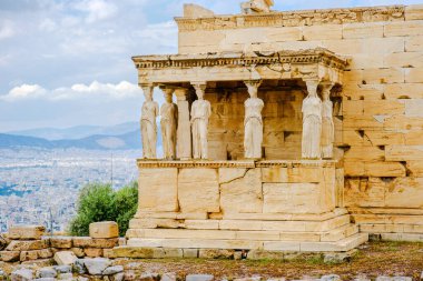 Karyatides heykelleri, Erehtheio, Atina, Yunanistan akropolü