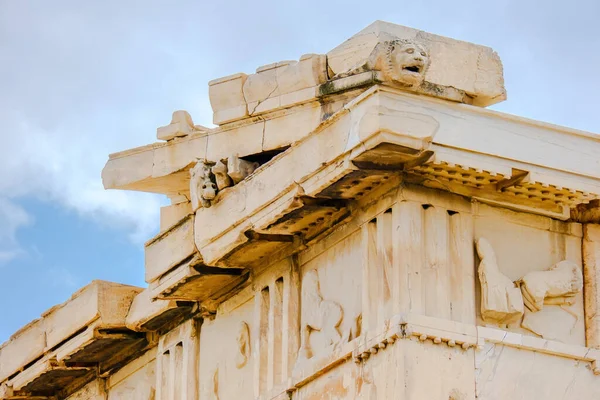 Ősi Templom Parthenon Akropolisz Athén Görögország Homlokzat — Stock Fotó