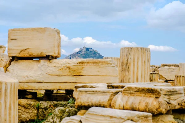Древний Храм Парфенон Акрополе Греция Фасад — стоковое фото