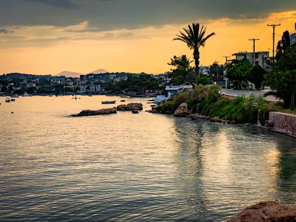 Известный Залив Порт Порто Рафти Бирюзовыми Водами Месогея Аттика Греция — стоковое фото