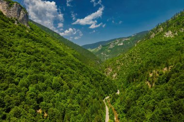 Bulgaristan 'ın rodop dağlarındaki Trigrad vadisi dikey mermer kayalar kanyonu