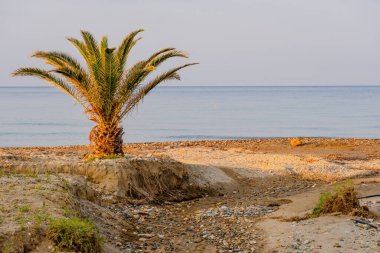 Mavi dalgalı ve kayalıklı güzel deniz manzarası