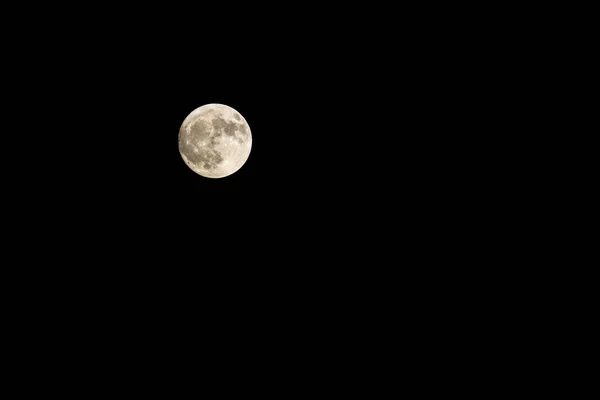 Glowing Super Full Moon Dark Sky Stock Picture