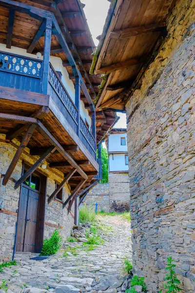 Mountain Byn Kovachevitsa Gamla Traditionella Bulgariska Hus Antik Arkitektur — Stockfoto