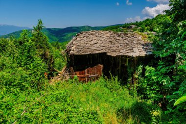 Bulgaristan 'ın Rodop dağlarındaki Leshten Dağı köyü