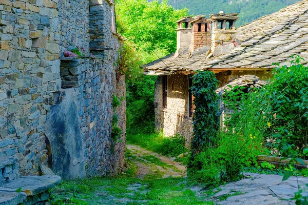 Mountain Byn Kovachevitsa Gamla Traditionella Bulgariska Hus Antik Arkitektur — Stockfoto
