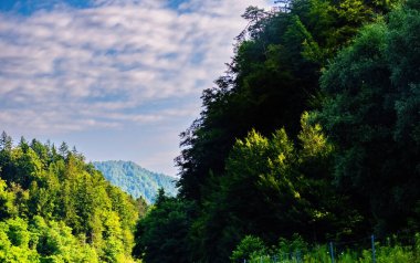 Dağların tepeleri, bulutlar, sisli, doğa, manzara