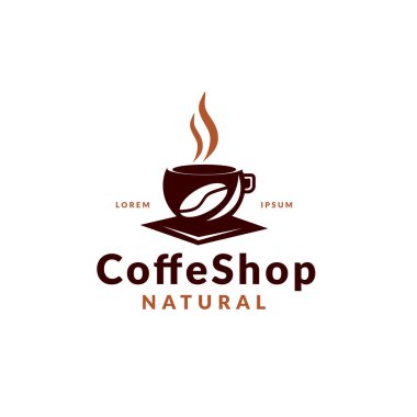 Kahve fincanı logosu tasarım vektör şablonu. Sıcak içecekler Cafe Logotype konsept simgesi.