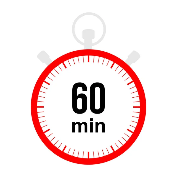 Minuterie Minutes Symbole Chronomètre Style Plat Chronomètre Isolé Sur Fond — Image vectorielle