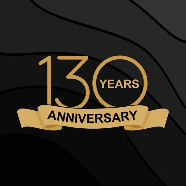 stock vector 130 Years Anniversary Celebration. Design 130th-anniversary celebration. design golden on black background. Vector Template Design Illustration