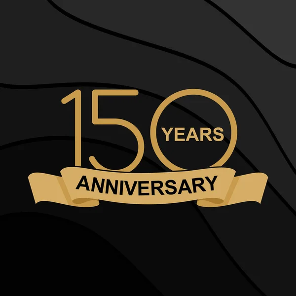 stock vector 150 Years Anniversary Celebration. Design 150th-anniversary celebration. design golden on black background. Vector Template Design Illustration