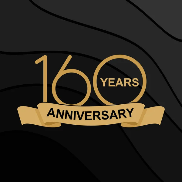 stock vector 160 Years Anniversary Celebration. Design 160th-anniversary celebration. design golden on black background. Vector Template Design Illustration