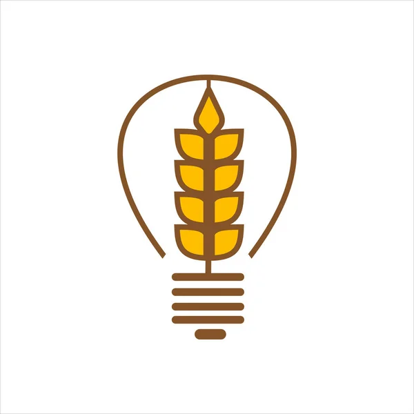 tarımsal simge tasarımı, Buğday Simgesi Logosu Tasarımı Ampul Siluetinde Element