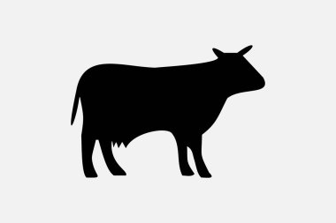 İnek silueti ikon vektör çizimi tasarımı