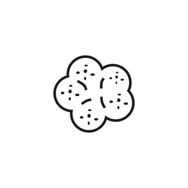 Bisküvi ikon vektörü. İnce çizgi işareti. izole edilmiş sınır sembolü çizimi