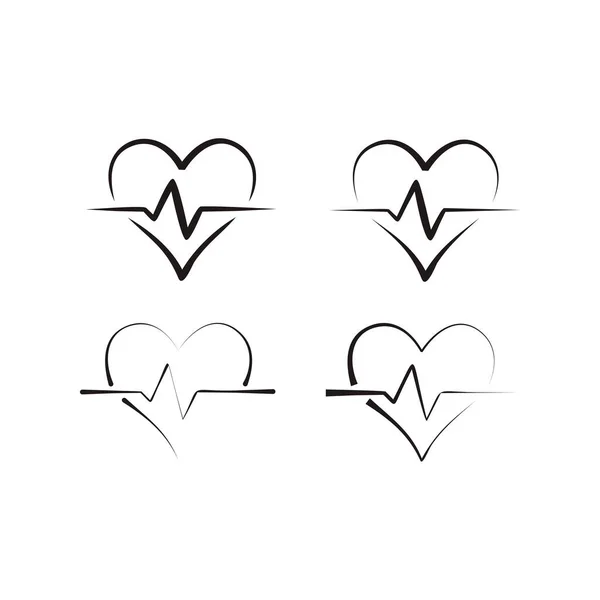 Heart Beat Line Icon Vector Illustration — Stock Vector